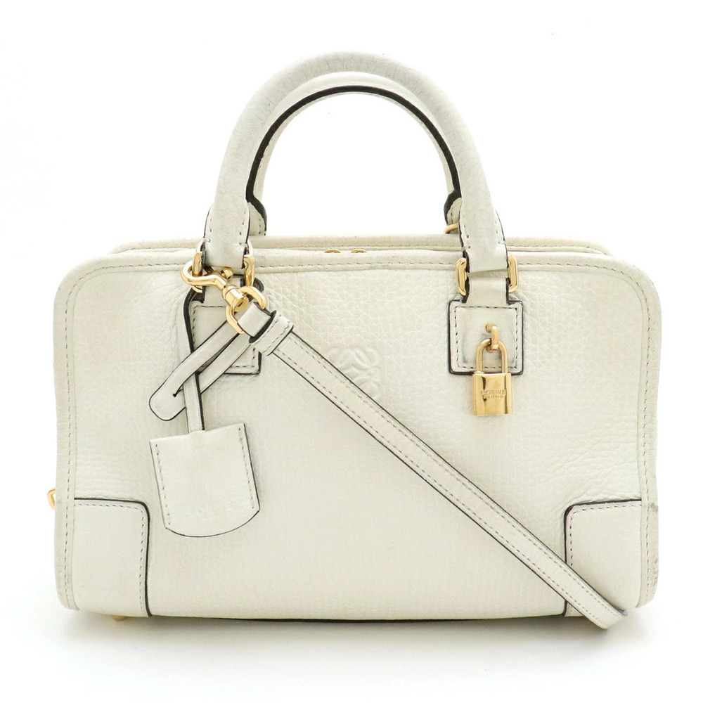 Loewe Amazona 2way Shoulder Bag Leather Off white